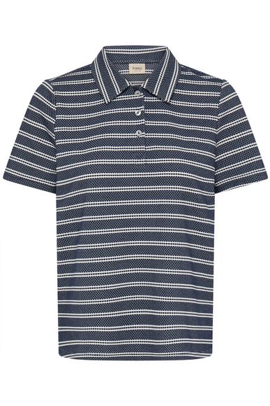 20617412 Stripe S/S Collar Top Navy