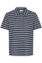 20617412 Stripe S/S Collar Top Navy