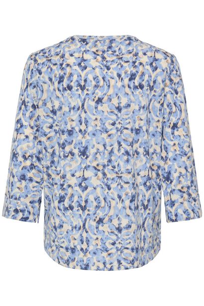 20617416 High Neck Print Top Blue