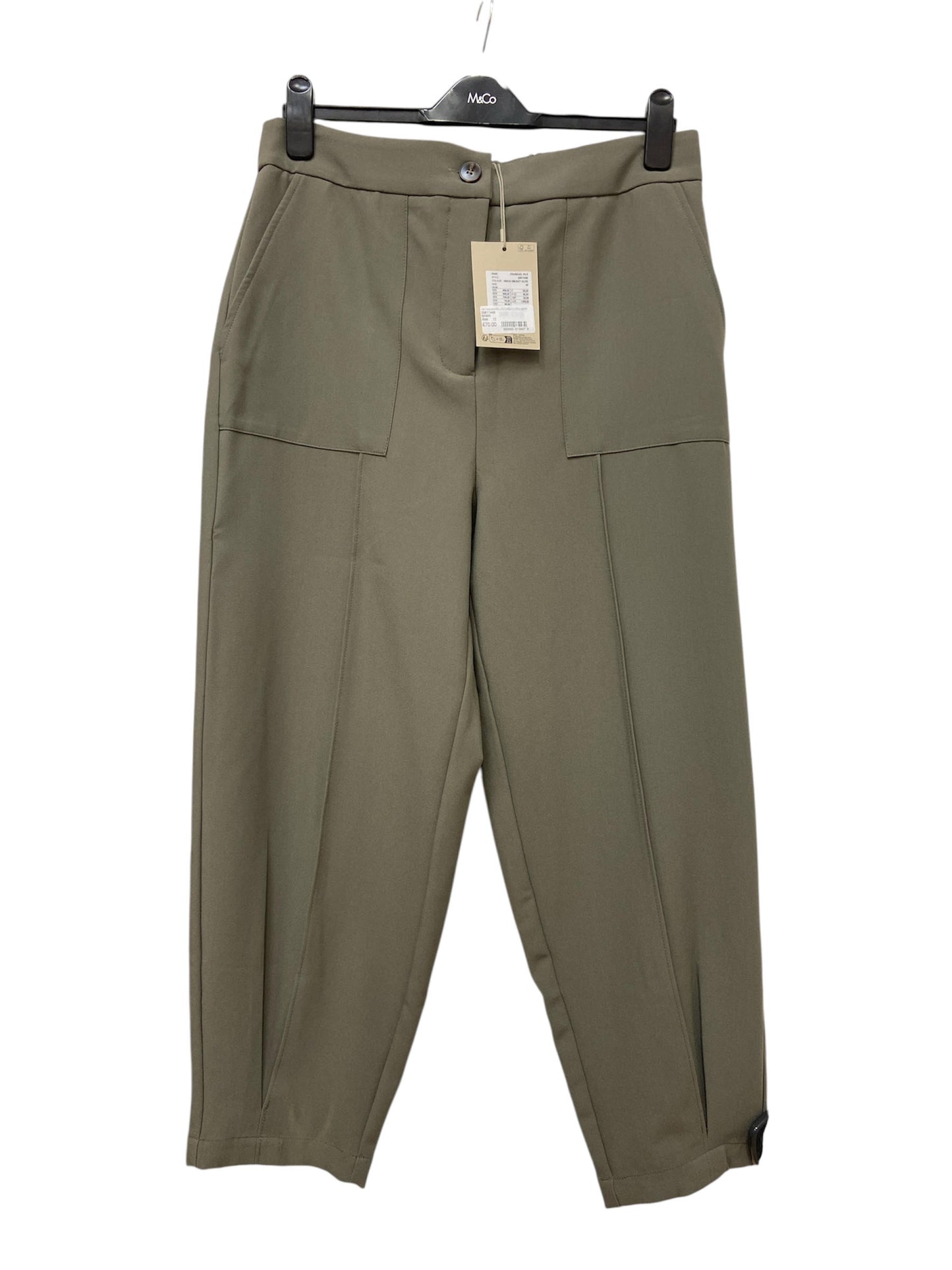 20617449 Barrel Leg Stretch Trousers Khaki