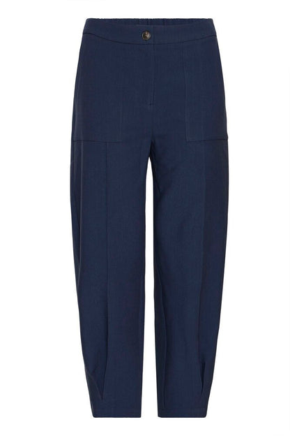 20617449 Barrel Leg Stretch Trousers Navy