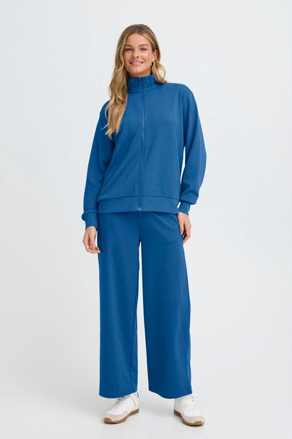 20617465 Zip Up Funnel Neck Sweat Top Cobalt Blue