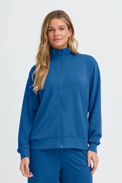 20617465 Zip Up Funnel Neck Sweat Top Cobalt Blue