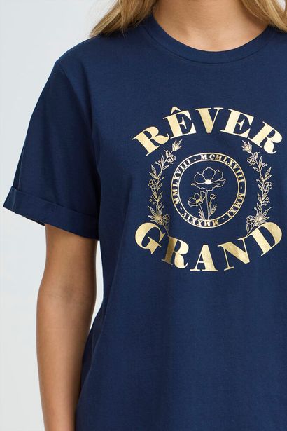 20617490 Cotton S/S Motif T-Shirt Navy