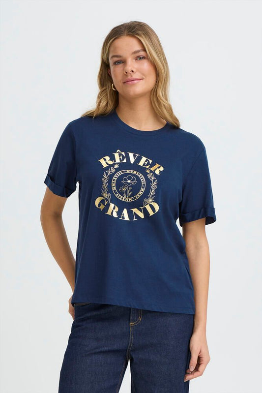 20617490 Cotton S/S Motif T-Shirt Navy