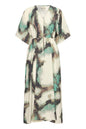 20617498 S/S V-Neck Draw Wasit Print Dre Sage Green