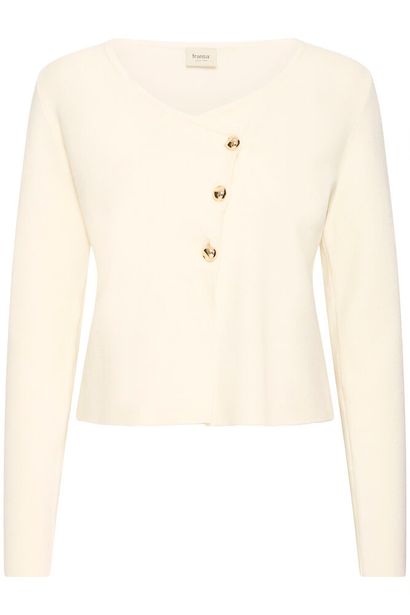 20617502 Short A-Symet Gold Button Cardi Cream