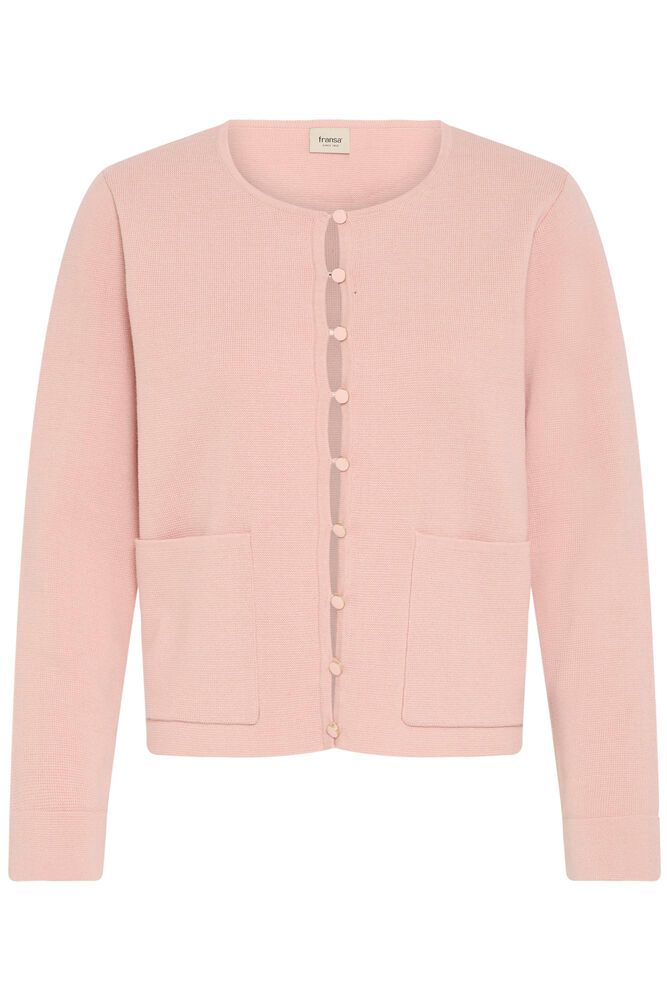 20617587 Short Boxy Pocket Cardigan Rose Pink