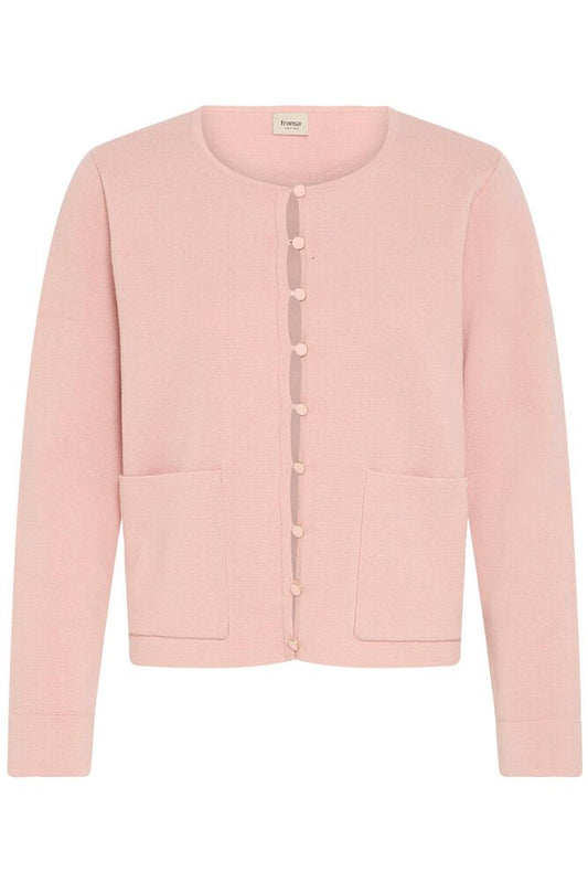 20617587 Short Boxy Pocket Cardigan Rose Pink