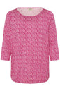 20617645 Elastic Bottom Ditsy Print Top Fushia