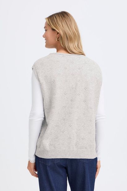 20617685 S/L Tie Front Cardigan Grey