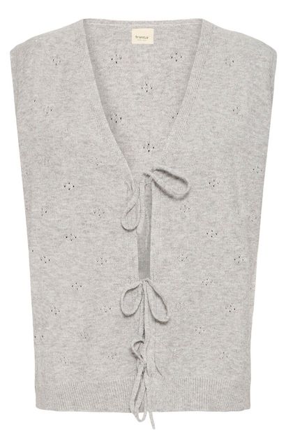 20617685 S/L Tie Front Cardigan Grey