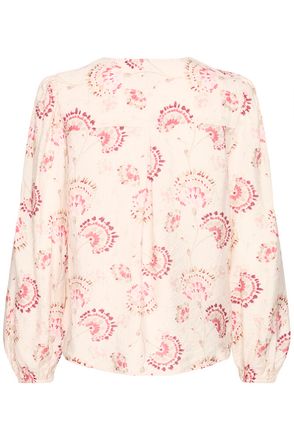 20617836 Print L/S Floral Blouse White/Pink