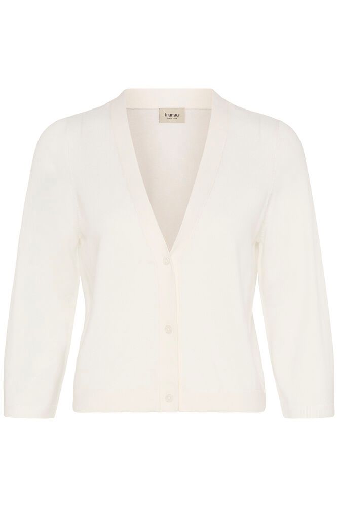 20617866 Short Soft Feel Deep V Cardigan Cream