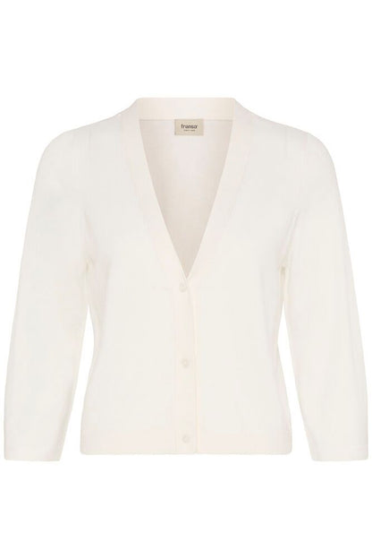 20617866 Short Soft Feel Deep V Cardigan Cream