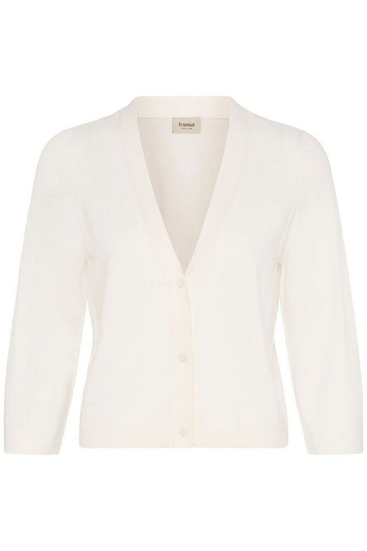 20617866 Short Soft Feel Deep V Cardigan Cream