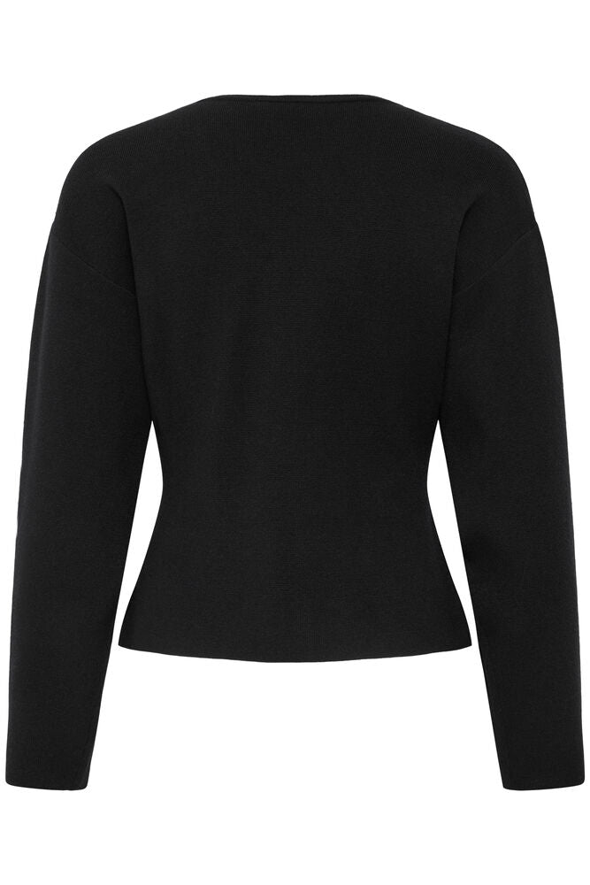 20618000 HEAVY KNIT DRESSY CARDIGAN Black