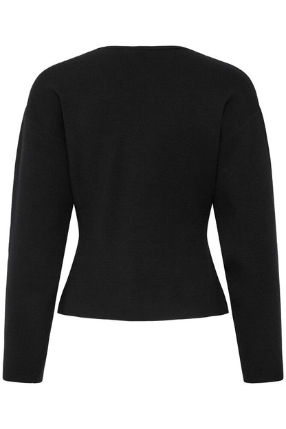 20618000 HEAVY KNIT DRESSY CARDIGAN Black