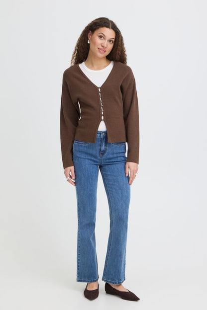 20618000 HEAVY KNIT DRESSY CARDIGAN Brown
