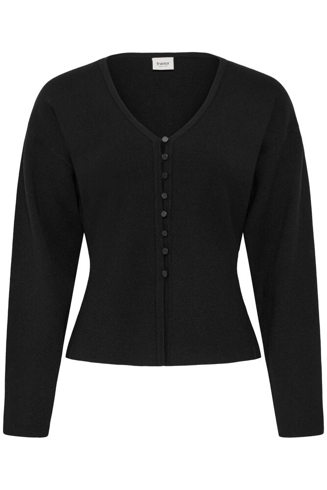 20618000 HEAVY KNIT DRESSY CARDIGAN Black