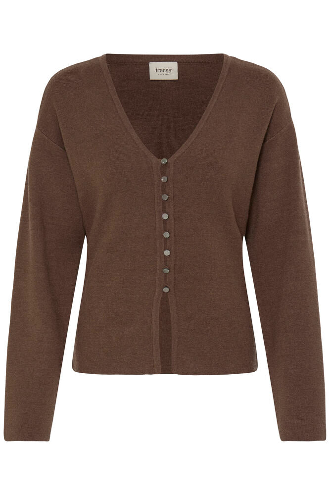 20618000 HEAVY KNIT DRESSY CARDIGAN Brown