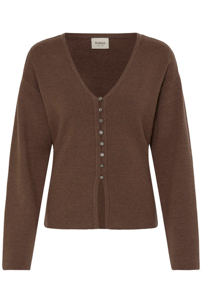 20618000 HEAVY KNIT DRESSY CARDIGAN Brown