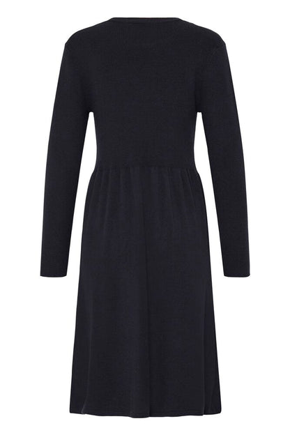 20618015 KNIT DRESS ROUND NECK L/SL A LINE SKIRT Navy