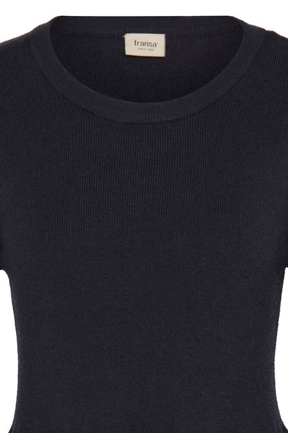 20618015 KNIT DRESS ROUND NECK L/SL A LINE SKIRT Navy