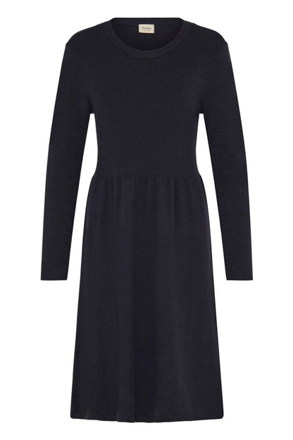 20618015 KNIT DRESS ROUND NECK L/SL A LINE SKIRT Navy