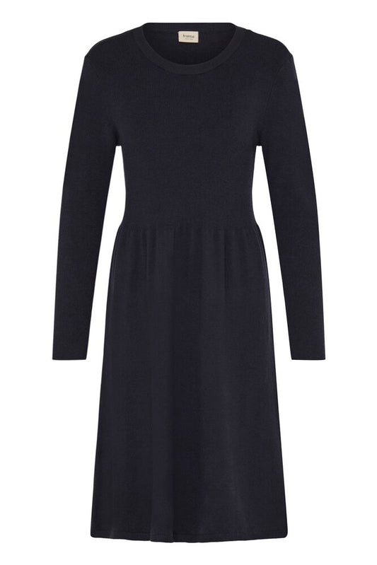 20618015 KNIT DRESS ROUND NECK L/SL A LINE SKIRT Navy