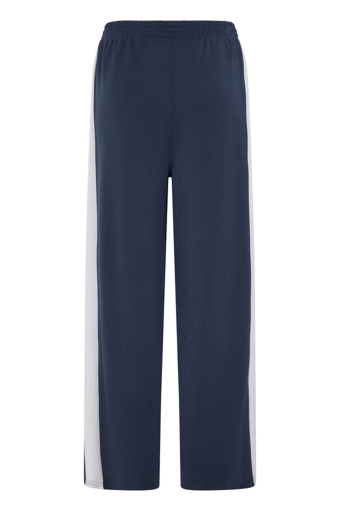 20618033 WIDE LEG PULL UP TROUSERS WITH SIDE STRIPE Navy/Cream