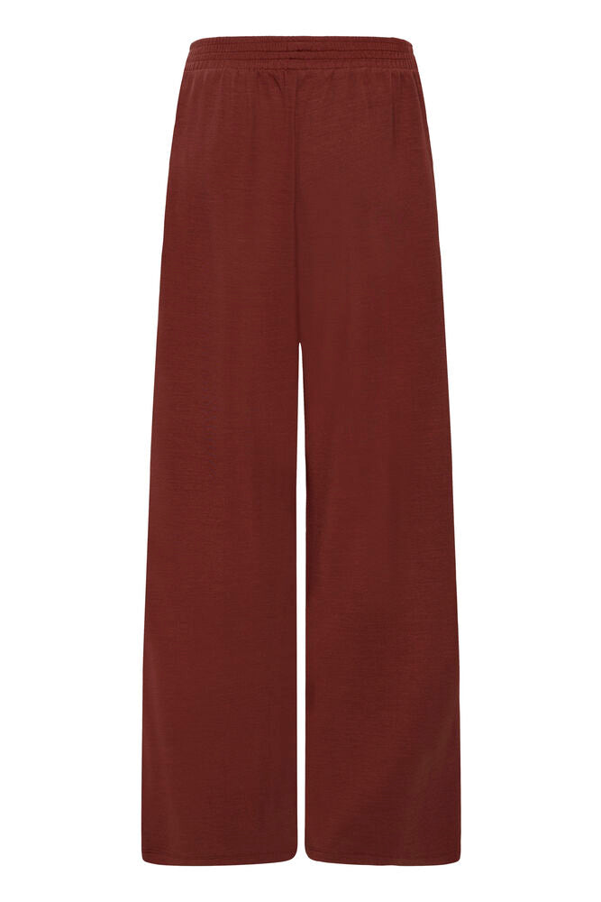 20618033 WIDE LEG PULL UP TROUSERS WITH SIDE STRIPE Wine/Cream