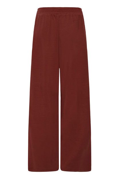 20618033 WIDE LEG PULL UP TROUSERS WITH SIDE STRIPE Wine/Cream