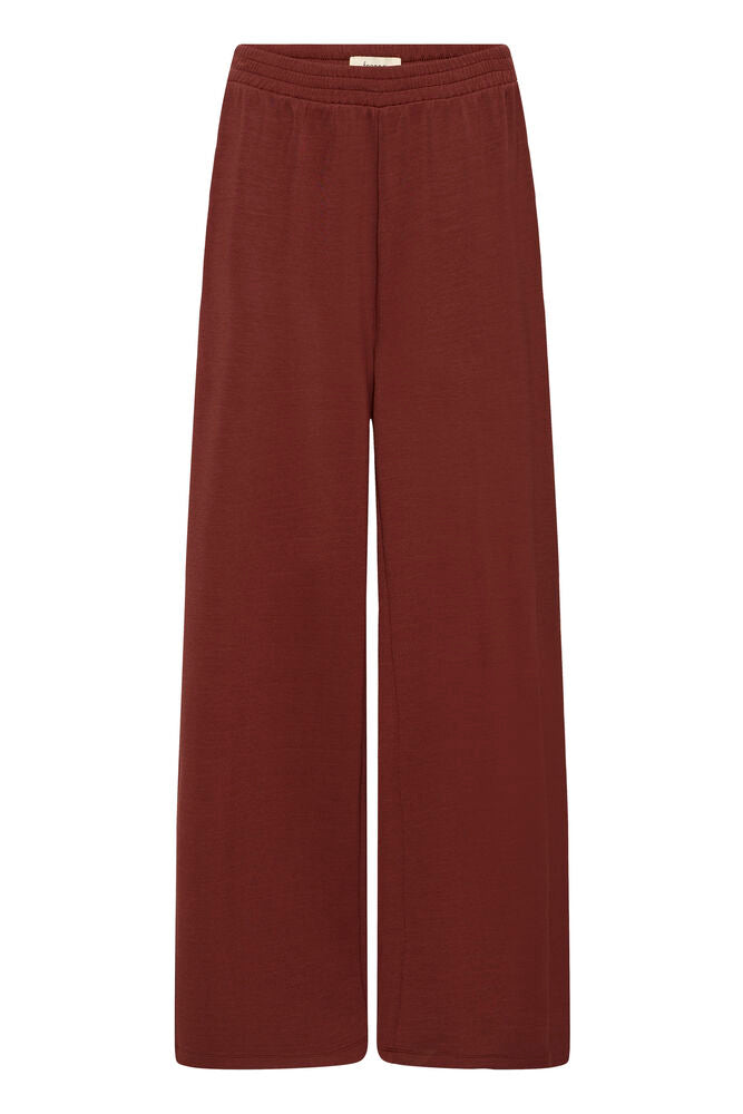 20618033 WIDE LEG PULL UP TROUSERS WITH SIDE STRIPE Wine/Cream