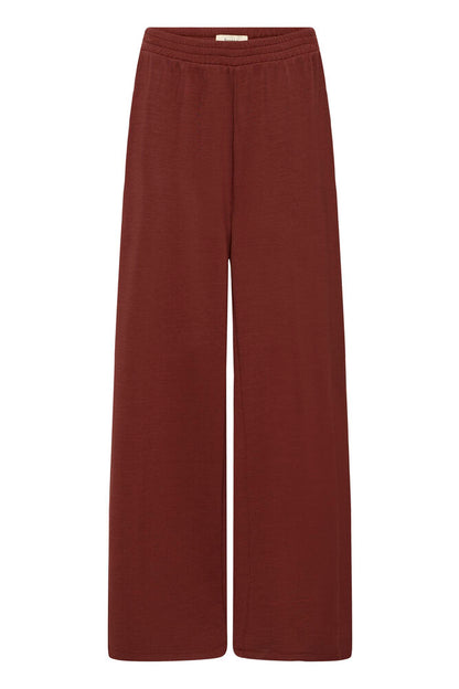 20618033 WIDE LEG PULL UP TROUSERS WITH SIDE STRIPE Wine/Cream
