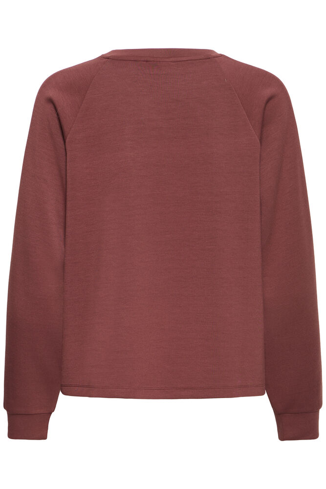 20618035 SUPER SOFT SCUBA FABRIC SWEAT CREW NECK JUMPER STRIPE SLEEVE Wine-Red