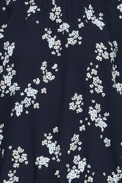 20618057 o neck elastic waist floral tops Pink