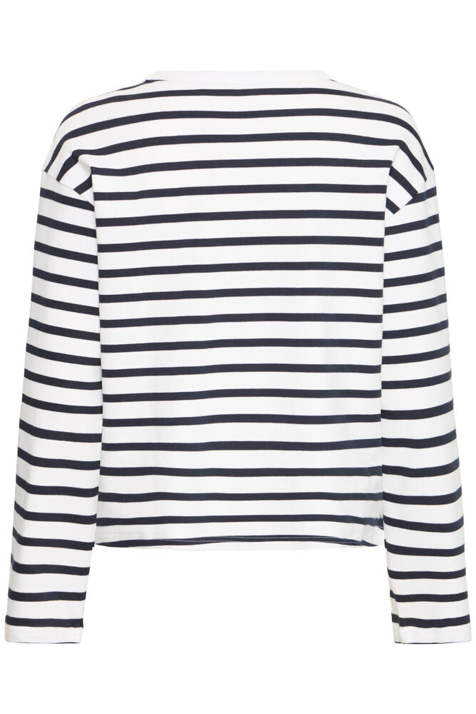 20618088 SOFT TOUCH O-NECK STRIPE SWEATSHIRT Brown/White