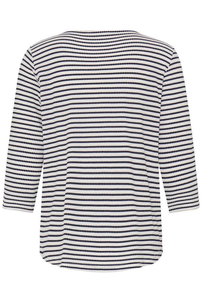 20618093 hex/stripe soft feel l/sl top Black/Cream