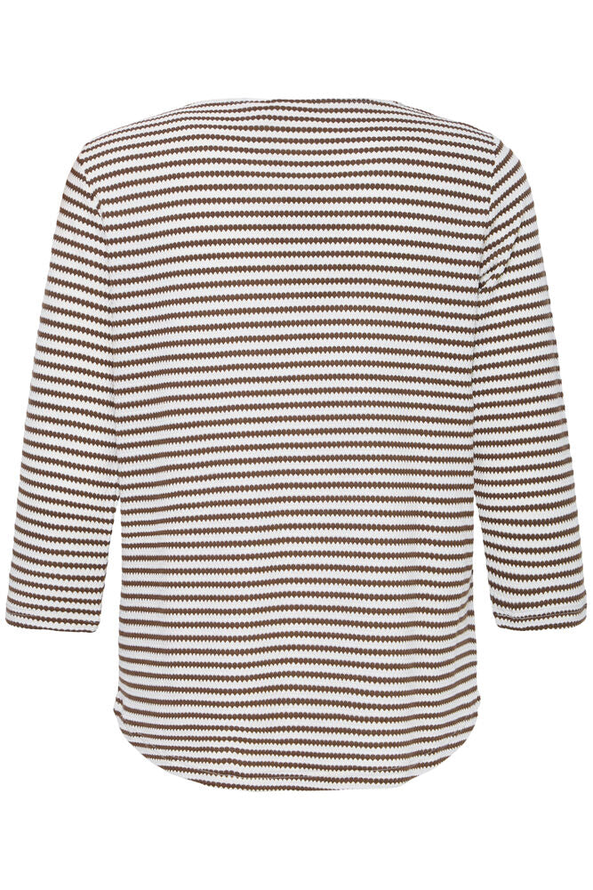 20618093 hex/stripe soft feel l/sl top Wine/Cream