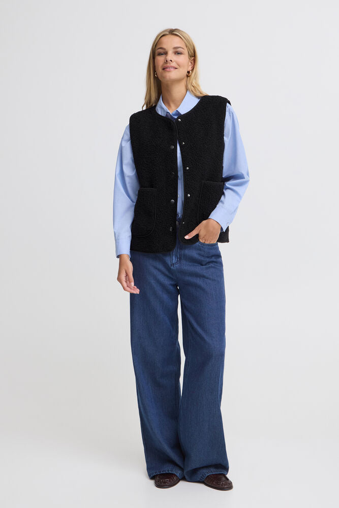 20618104 TEDDY FLEECE BIG POCKET GILET Black