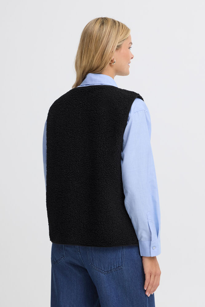 20618104 TEDDY FLEECE BIG POCKET GILET Black