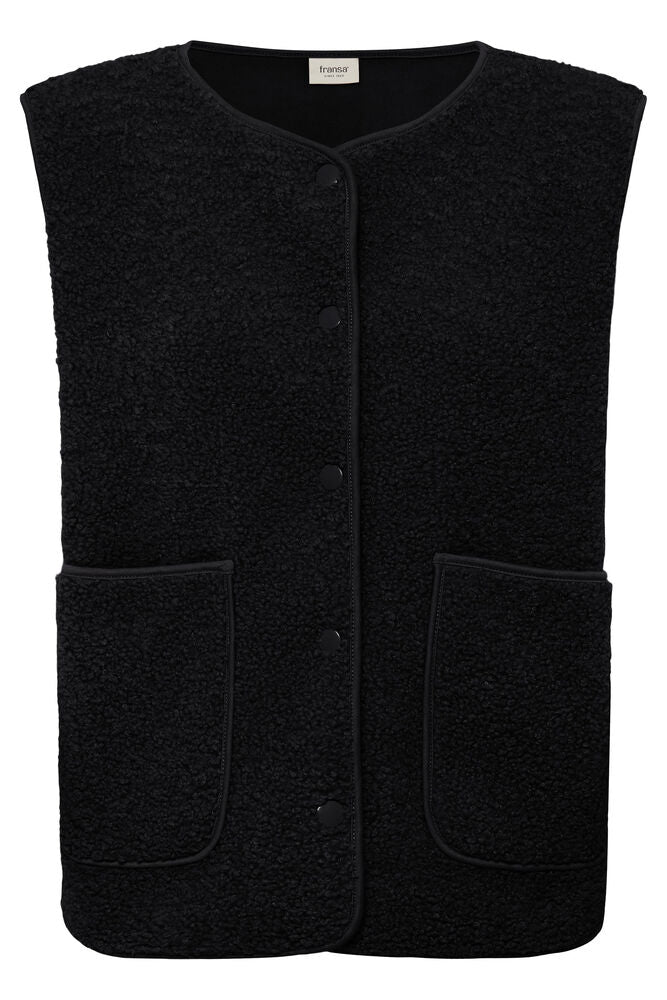 20618104 TEDDY FLEECE BIG POCKET GILET Black
