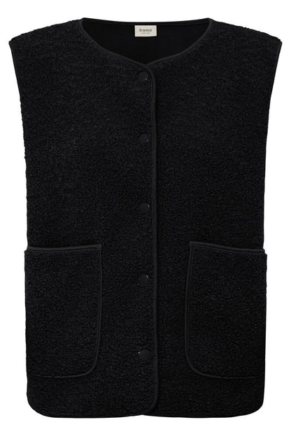 20618104 TEDDY FLEECE BIG POCKET GILET Black