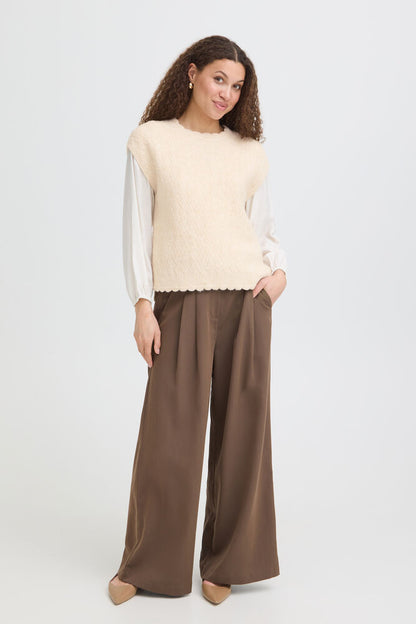 20618143 S/L O-NECK TANK TOP JUMPER Beige