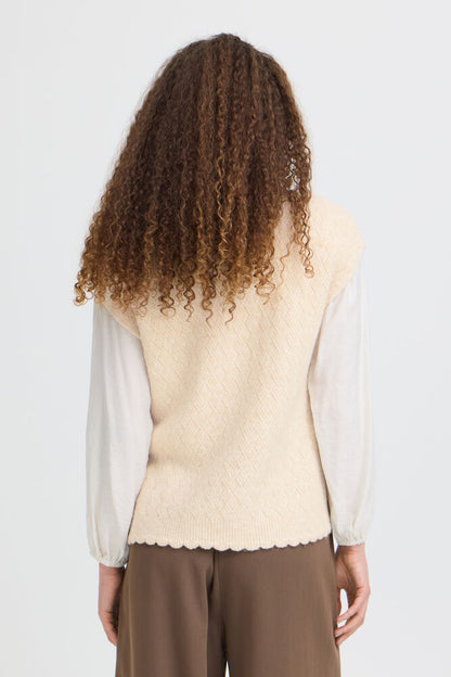 20618143 S/L O-NECK TANK TOP JUMPER Beige