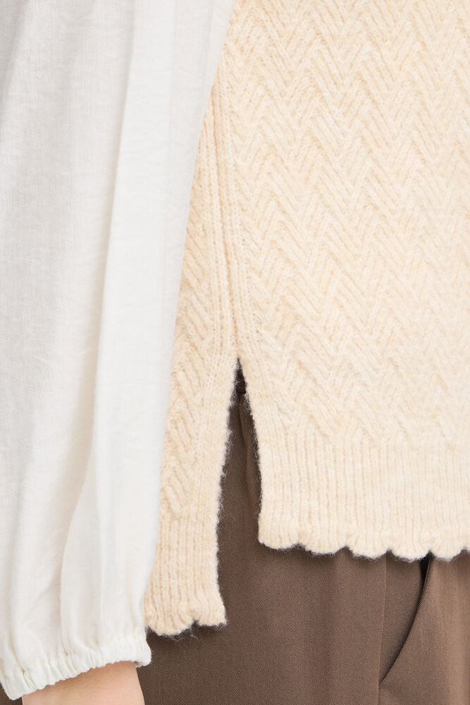 20618143 S/L O-NECK TANK TOP JUMPER Beige