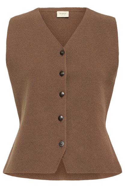 20618192 button up waistcoat Brown