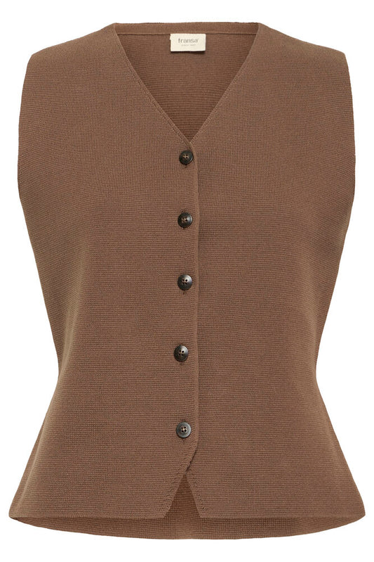20618192 button up waistcoat Brown