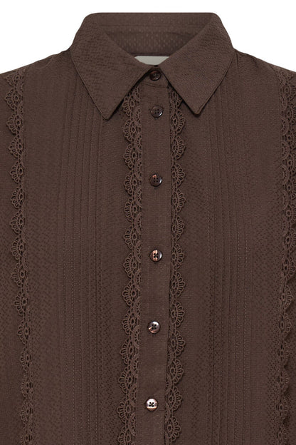 20618200 FRILL DETAIL L/S BLOUSE Wine-Red